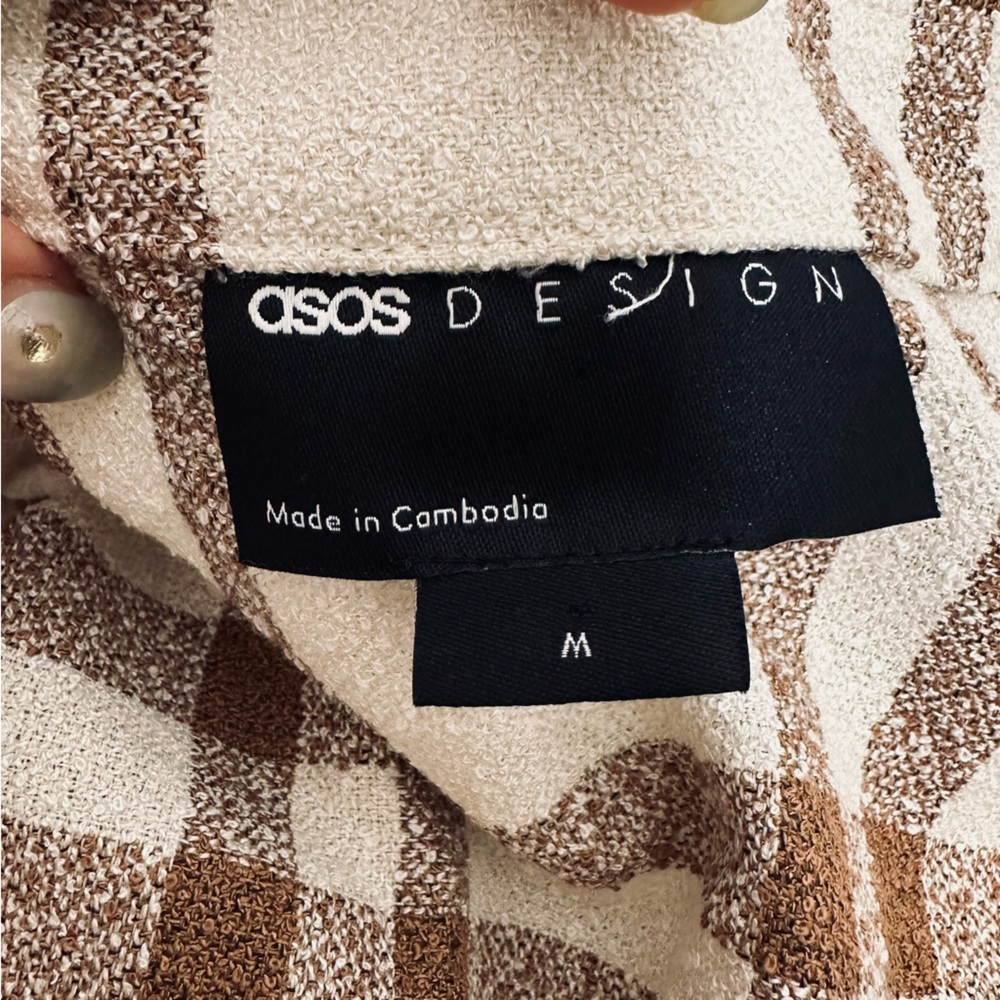 ASOS Design Brown Plaid Zip Up Jacket - Picture 5 of 6